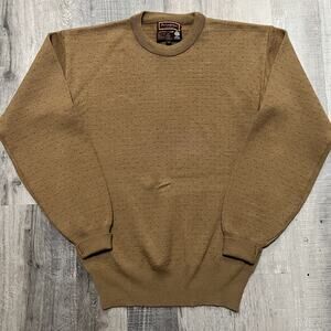 VTG 1970s Yves Saint Laurent Sportswear Brown Wool Knit Pull Over Dot Sweater M
